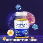 Omega-3 fish oil softgel product presentation
