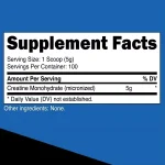 Creatine monohydrate powder 5 gram serving facts