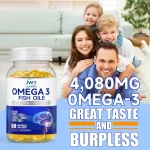 Omega-3 fish oil softgels for adult wellness product lines