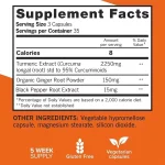 Turmeric curcumin tablets formula and packaging