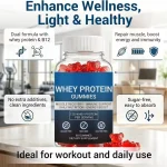 Whey protein gummies formula and packaging
