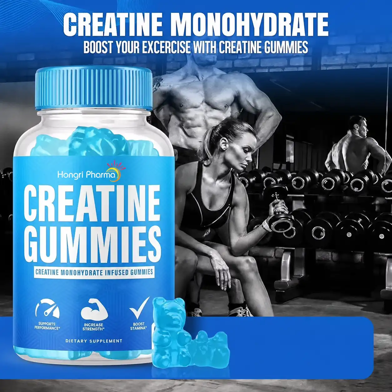 Creatine Monohydrate Gummies 5000 mg formula and packaging details